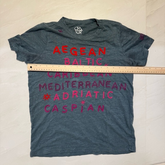 CHA Graphic Tee Aegean Baltic Caribbean Soft Gray - Linen Blend - Anthropologie - Picture 3 of 7